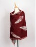 Feather Patterned Scarf w/ Fringe